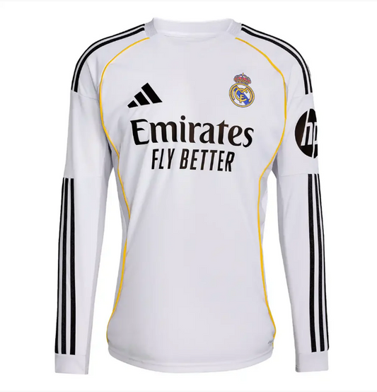 Real Madrid 25/26 Home Jersey - Long Sleeves